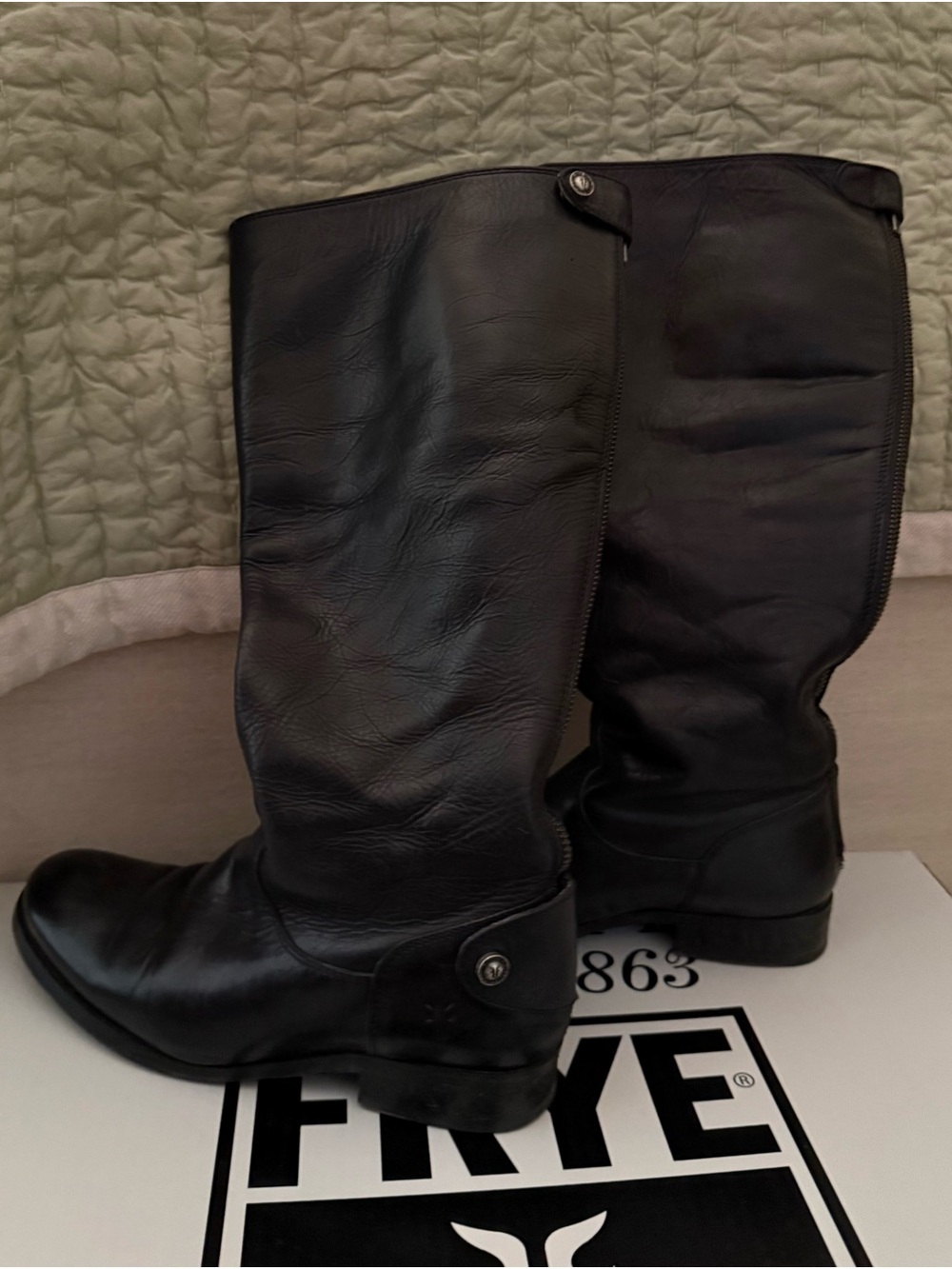 Frye Melissa Button back Zip Women's Leather Boots